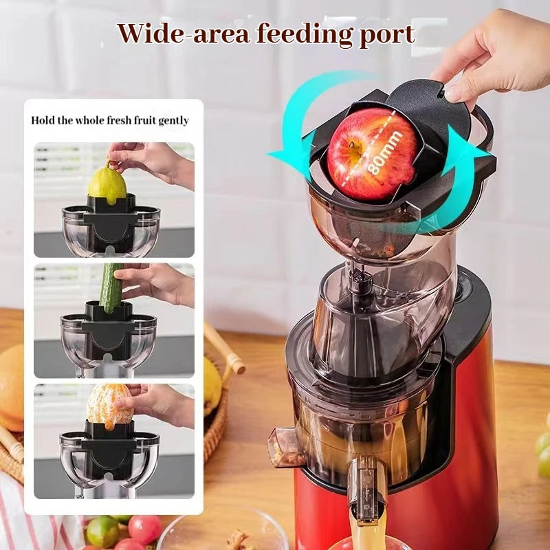 220V Automatic Juice Extractor Home Slag  Separation Ginger Fruit Vegetable Juice Extractor Multifunctional Fruit Slow Juicer
