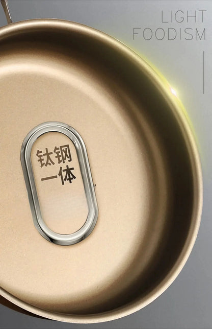 Titanium Pan Non-stick Frying Pan Household Wok Steak Frying Pan Induction Cooker Gas Stove Special  Wok Frying