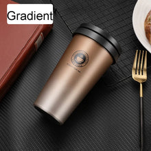 New American Simple Coffee Cup Portable Office Large-capacity Double-layer Vacuum Thermos Cup with Rope Seamless Lined Mug