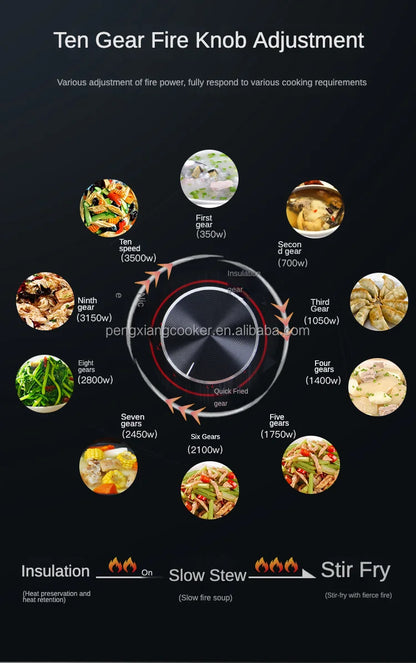 Warranty CE 3500W Industrial Hotel Restaurant Stainless Steel Electric 4 Burner Commercial Induction Cooker Manufacturer