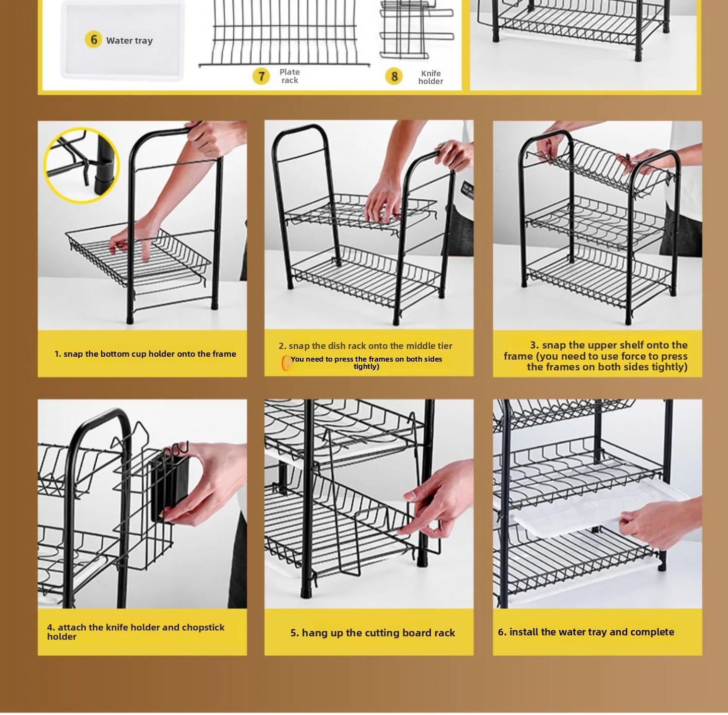 Dish Storage Rack Kitchen Shelf Dish Drain Rack Bowl Rack Cupboard Chopsticks Storage Box