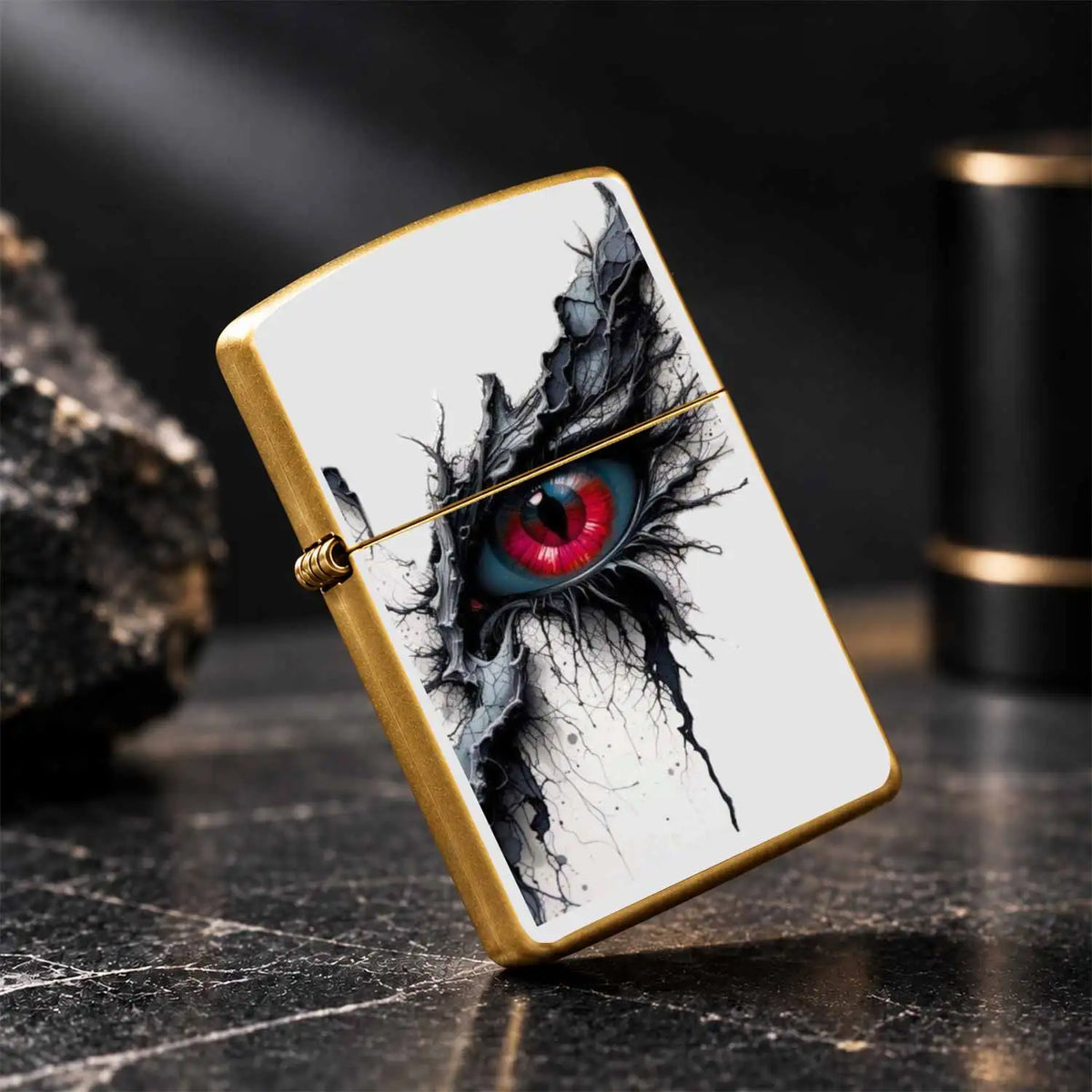Dark Fantasy Dragon Eye Lighter, Striking Red Pupil Art Pattern Portable Igniter, Unique Stylish Accessory For Daily Use, Outdoor Camping, Candle Lighting, Birthday Party Decor, Exquisite Distinctive Gift For Fantasy Art Love