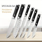 Commercial luxury kitchen knife 6-piece set, steel precision forge high-end kitchen knife, log handle, professional chef's knif