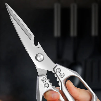 Kitchen Scissors Multi-functional Stainless Steel Aluminum Handle Household Scissors for Cutting Chicken and Fish Special Shears