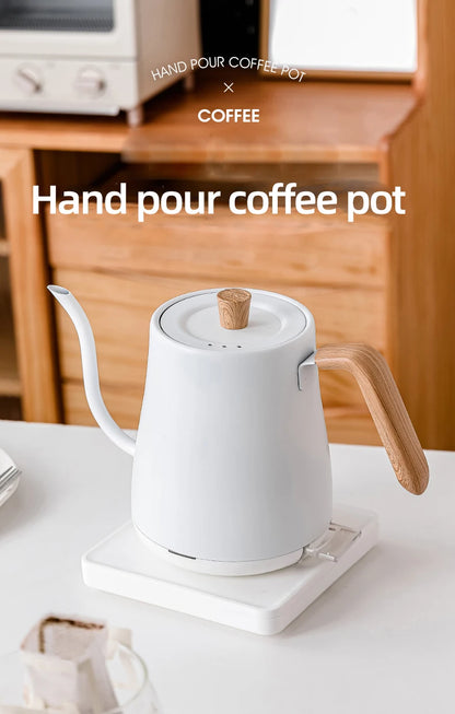 110V/220V Electric Kettle 800ml Hand Brew Coffee Pot Gooseneck Jug Slender Mouth Teapot 304 Stainless Steel Liner Kettle 1000W