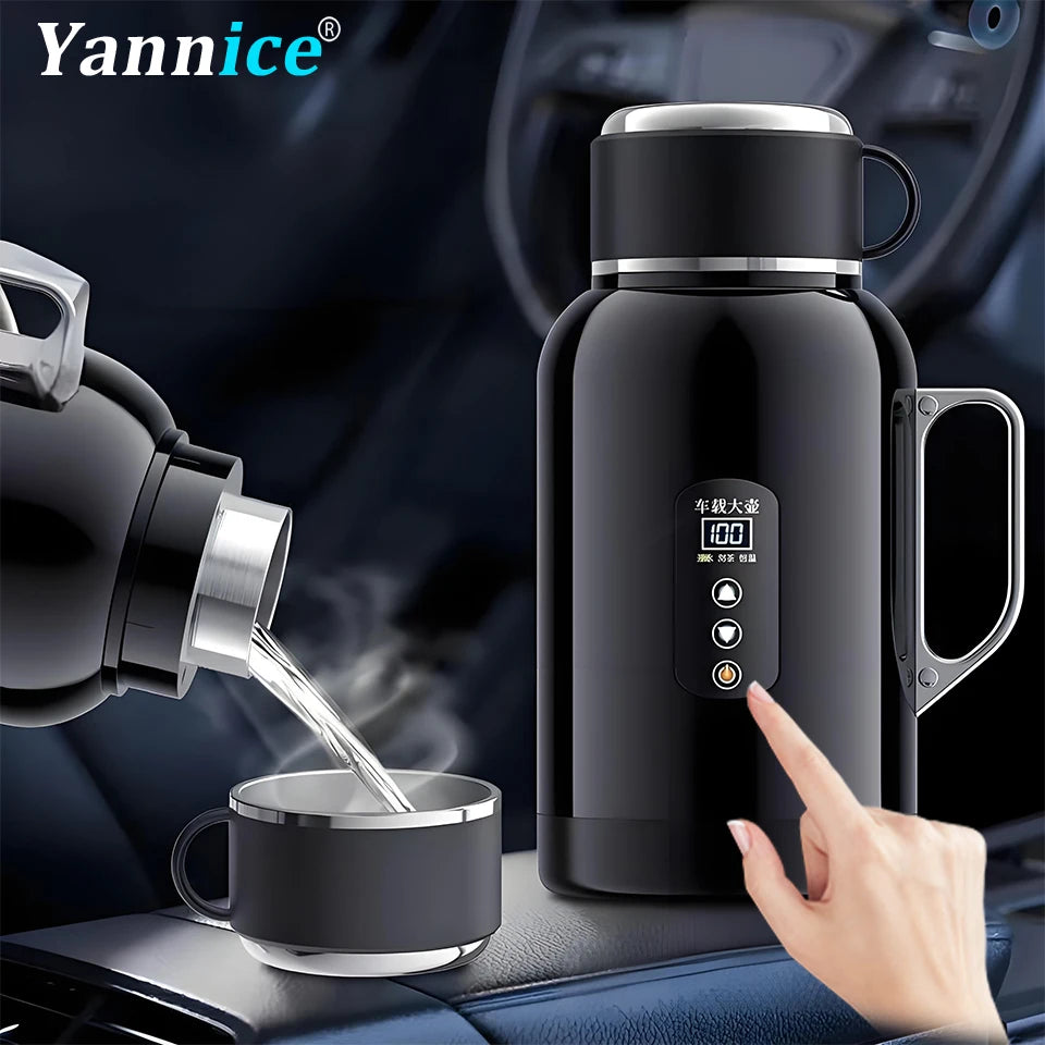 1.3L&1.5L Car Kettle 12V24V Truck Specific Heating And Insulation Integrated Intelligent 304 Stainless Steel Electric Kettle