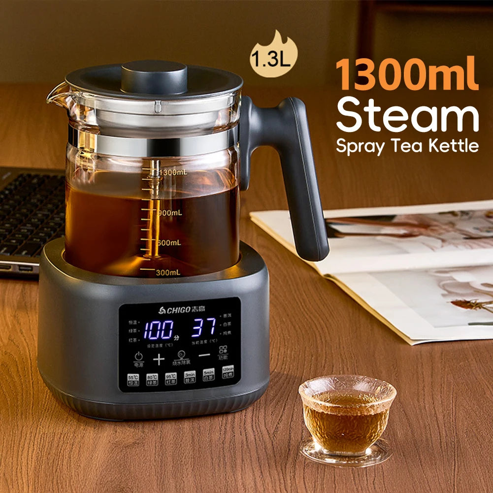 Full-Automatic Steam Tea Maker Modern Electric Wellness Teapot Intelligent Temperature Control Household Desktop Tea Brewer Set