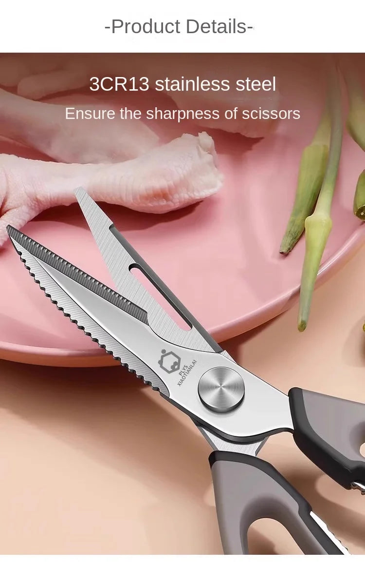 All-Powerful Kitchen Scissors 5-in-1 Multi-Tool: Cuts Bones Opens Bottles Cracks Nuts Stainless Steel Heavy Duty Shears for Home