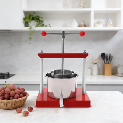 Easy Clean Hand Press Juicer High-Yield Manual Fruit Press with Filter Bag 0.8Gal/1.6Gal Capacity for Cheese, Herbs & Vegetable Juice