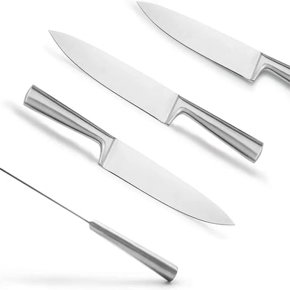 5 Piece Stainless Steel Kitchen Knife Set, Ergonomic Hollow Handle Design, Household Chef Knife for Chopping Carving Slicing