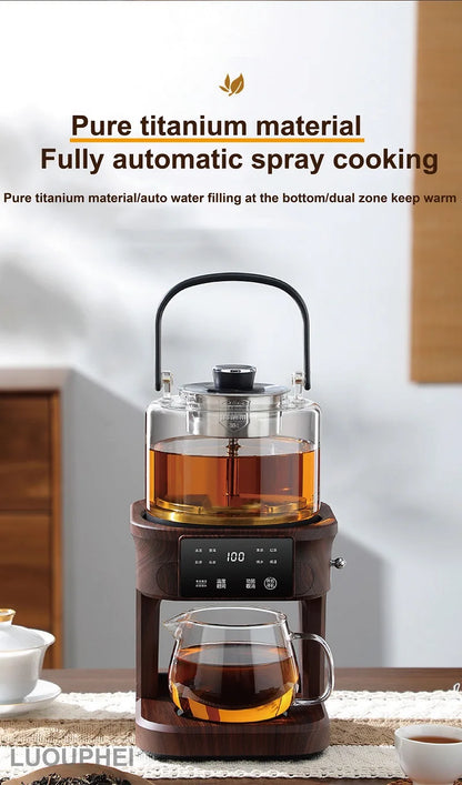 1L Electric Kettle Office Pure Titanium Steam Tea Kettle Home Keep Warm Floral Tea Kettle Auto Water Supply Electric Tea Kettle