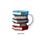 JUSTINLAU Irregular Painted Book Mug Coffee Cup High Borosilicate Glass Drinking Cup with Handle Book Cup Beer Mug Breakfast Cup