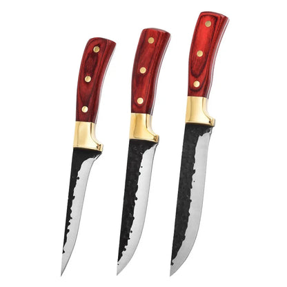 Forged Boning Knife Original Design block chef cooking 3 pieces stainless steel kitchen knives kitchen knife set for kitchen