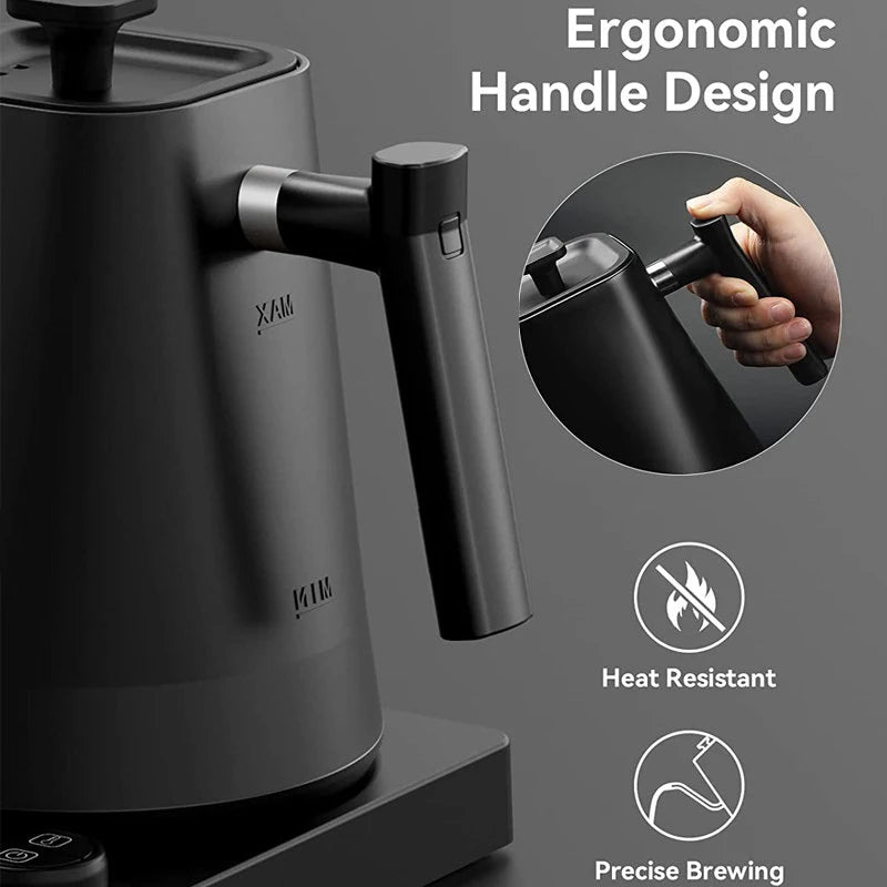 110V/220V Gooseneck Electric Kettle 1.0L Hand Brew Coffee Pot Smart Temperature Control Pot 1200W Rapid Heating Kettle Teapot