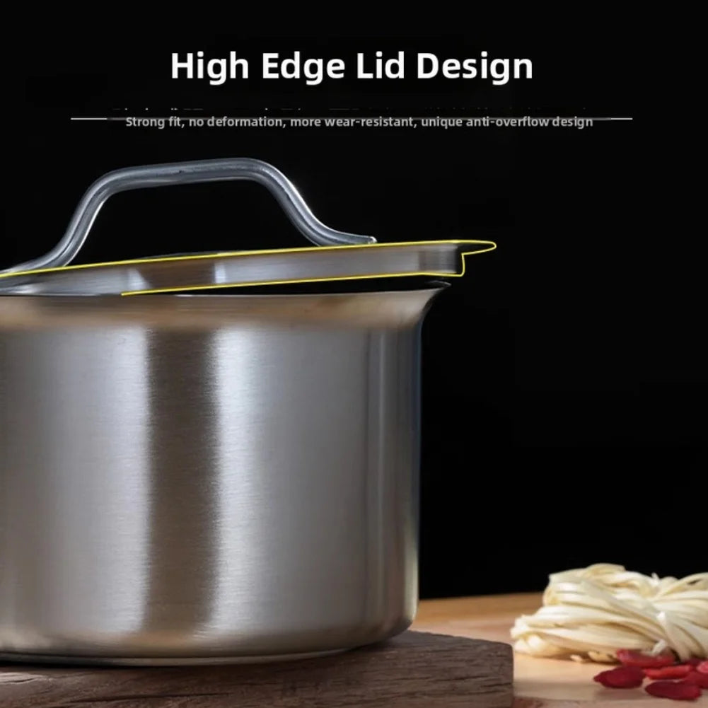 Stainless Steel Milk Pot 16 18 20 22 24cm with Lid Sauce Pan for Gas Electric Induction Stove Boiling Simmering Use