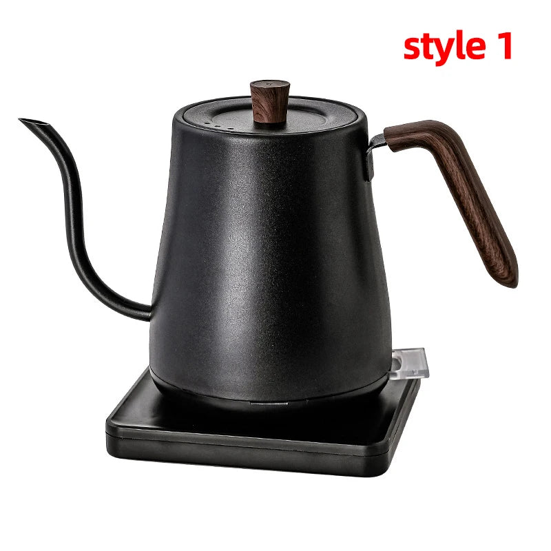 110V/220V Electric Kettle 800ml Hand Brew Coffee Pot Gooseneck Jug Slender Mouth Teapot 304 Stainless Steel Liner Kettle 1000W