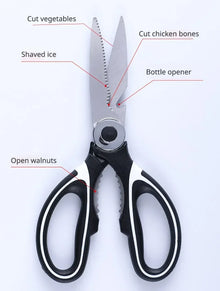 ‌Premium Stainless Steel Kitchen Scissors Heavy Duty Strong Blade for Cutting Fish Meat Chicken Bones Pizza Dishwasher Safe