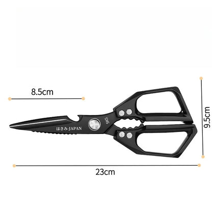 Japanese Kitchen Scissors Household Black Titanium Stainless Steel Multi-functional Scissors for Chicken Bones and Fish Killing