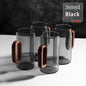 2/4/6pcs Glass Mug With Wooden Handle Heat-resistant Teacup Set Transparent Breakfast Milk Juice Cup Home Party Drinkware