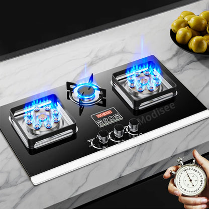 Built In Gas Hob 3 Burner Stove Dual Fuel LPG LNG Fierce Fire 3 Dual-Use Stoves For Household Kitchen High Pressure Fierce Flame