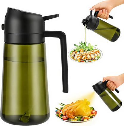 1-4PCS 2-in-1 Olive Oil Dispenser Bottle with Spray and Pour Function Glass Oil Sprayer for Kitchen Cooking BBQ Salad Baking