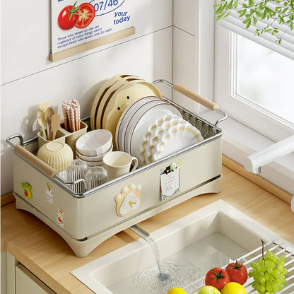 Dish Drying Rack, Kitchen Countertop Dish Drying Rack, 304 Stainless Steel Dish Rack, Stainless Steel Dish Rack with Drain Board