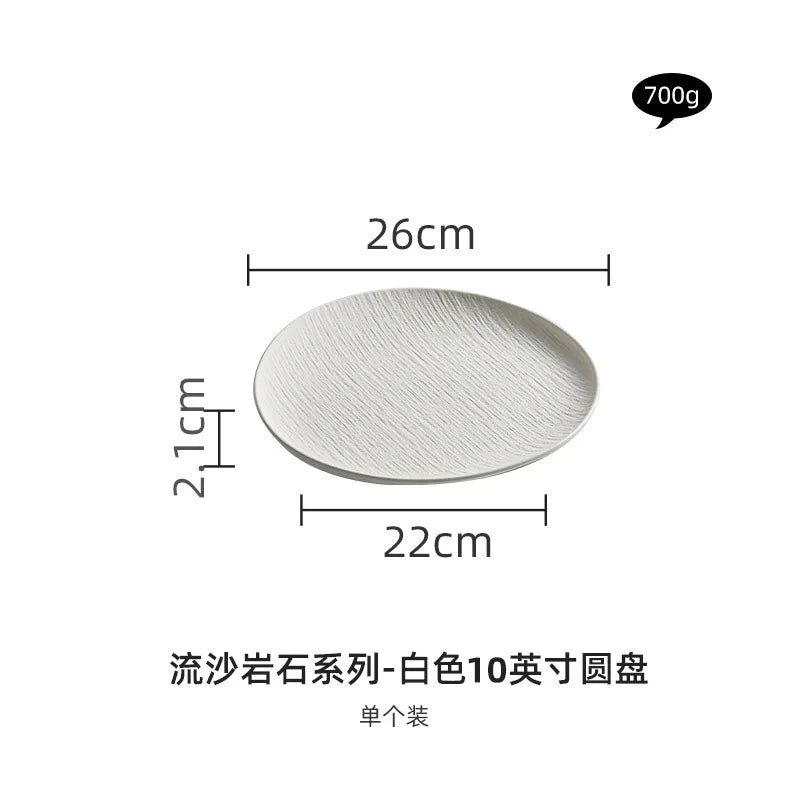 Black and white ceramic tableware, plates, plates, household eating bowls, soup bowls, high-end luxury Japanese tableware sets.