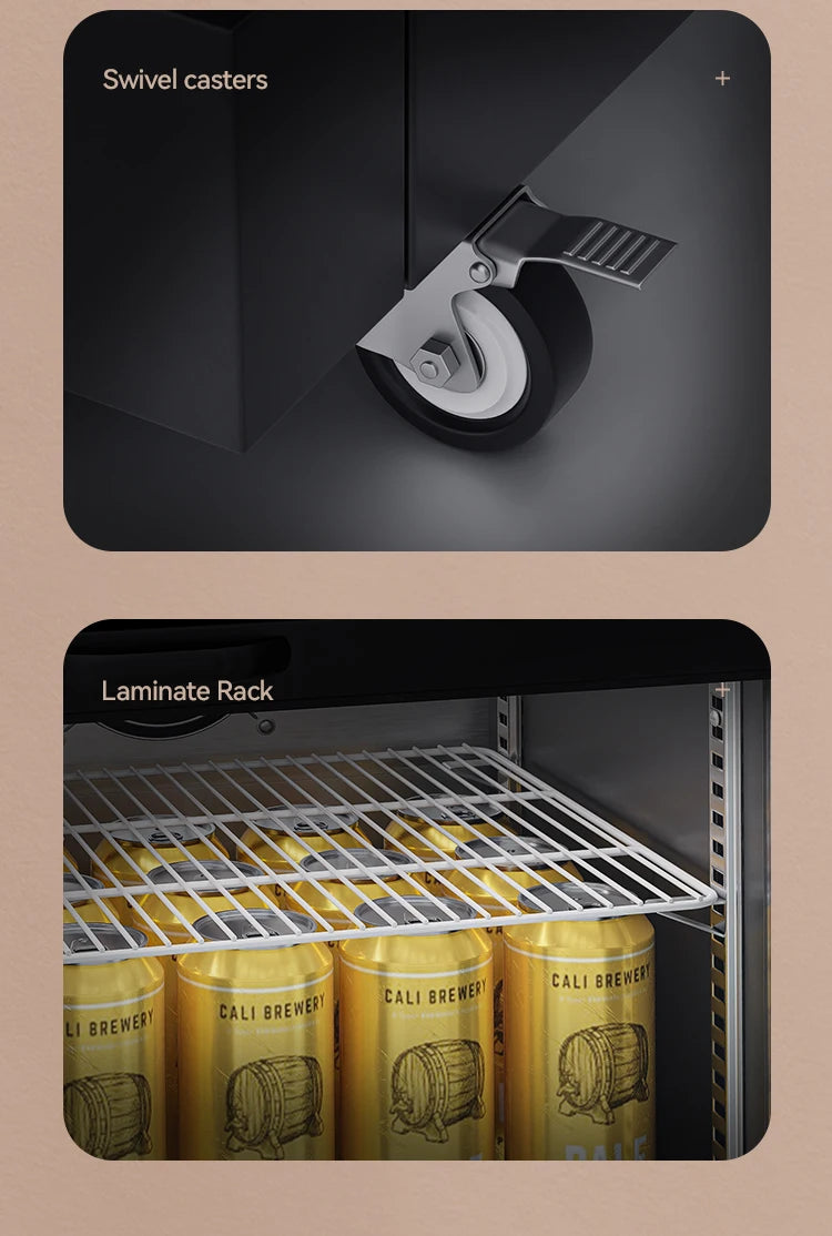 2 Doors Fridge Glass Beverage Display Fridge Party Ice Drink Back bar Bottle Built in Wine Cooler Under Counter