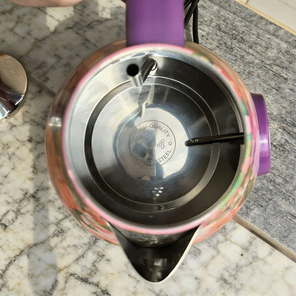 1.7L Retro Electric Kettle 1850W Home Boiling Kettle With Temperature Display Automatic Power Off 304 Stainless Steel Teapot