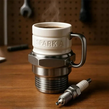 Spark Plug Coffee Cup Ceramic Car Themed Mug for Mechanics Garage Enthusiasts Creative Gift