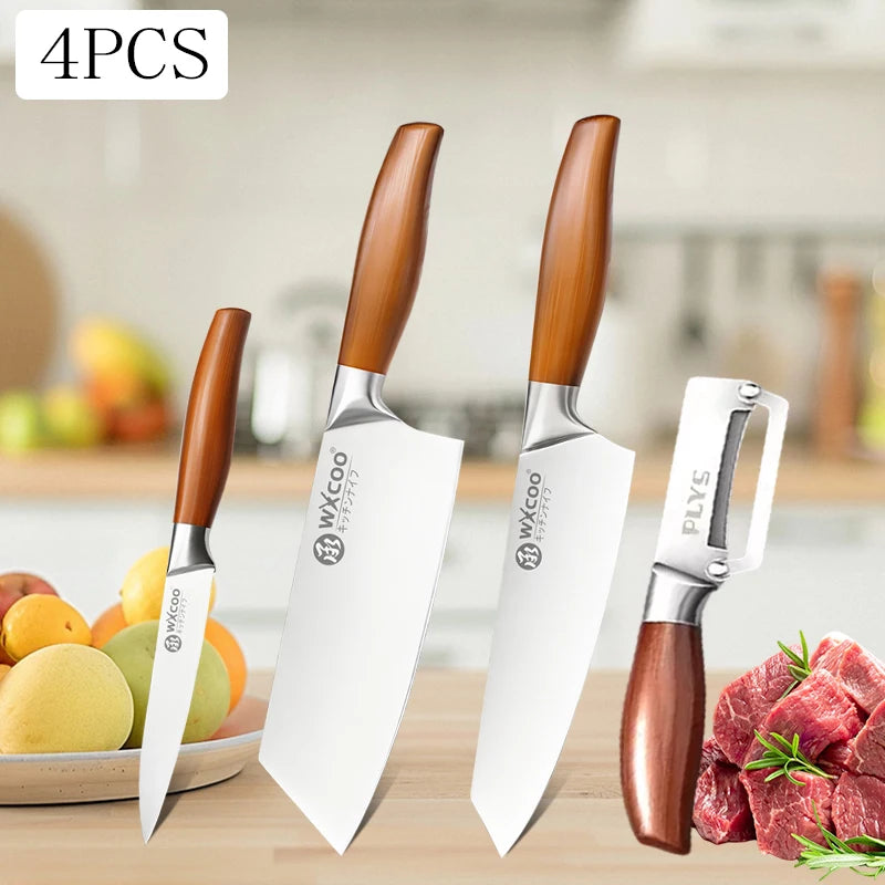 Professional Kitchen Knife for Fruit Peeler Meat Cleaver Chopping Knife Stainless Steel Chef Knife for Cut Meat Removing Bones