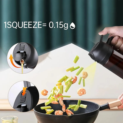 2-in-1 470ml Light Blocking Brown Oil Sprayer for Cooking Olive Oil Dispenser Bottle for Kitchen Oil Bottle Seasoning Tools