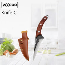 WXCOO Handmade Forged Knife Butcher Cleaver Knife Meat Cutting Japanese Kitchen Pork Bone Shaving Knives Boning Knife