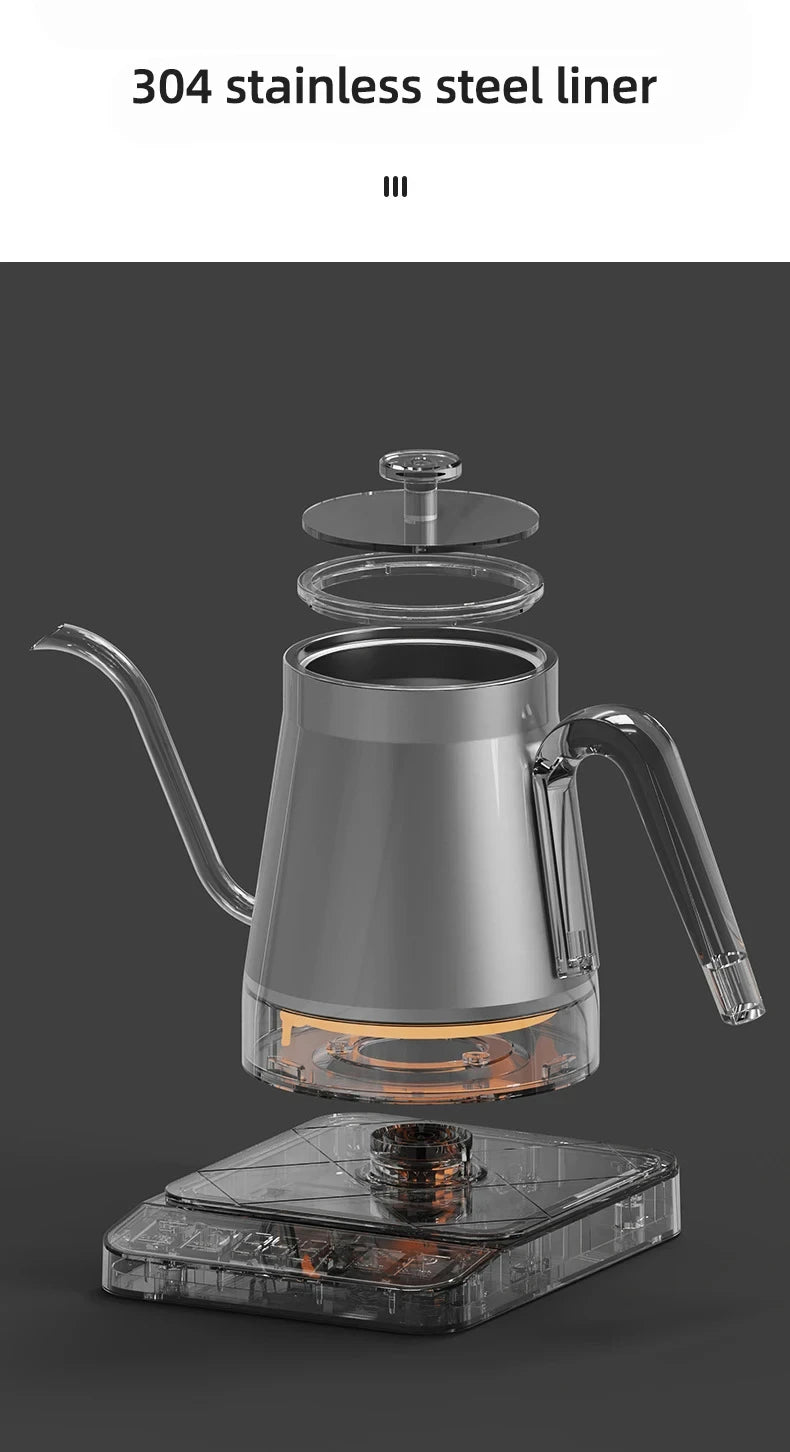 110V/220V Electric Kettle Gooseneck Jug Hand brew Coffee Pot Thermo Pot Temperature-Control Heating Water Bottle Smart Teapot