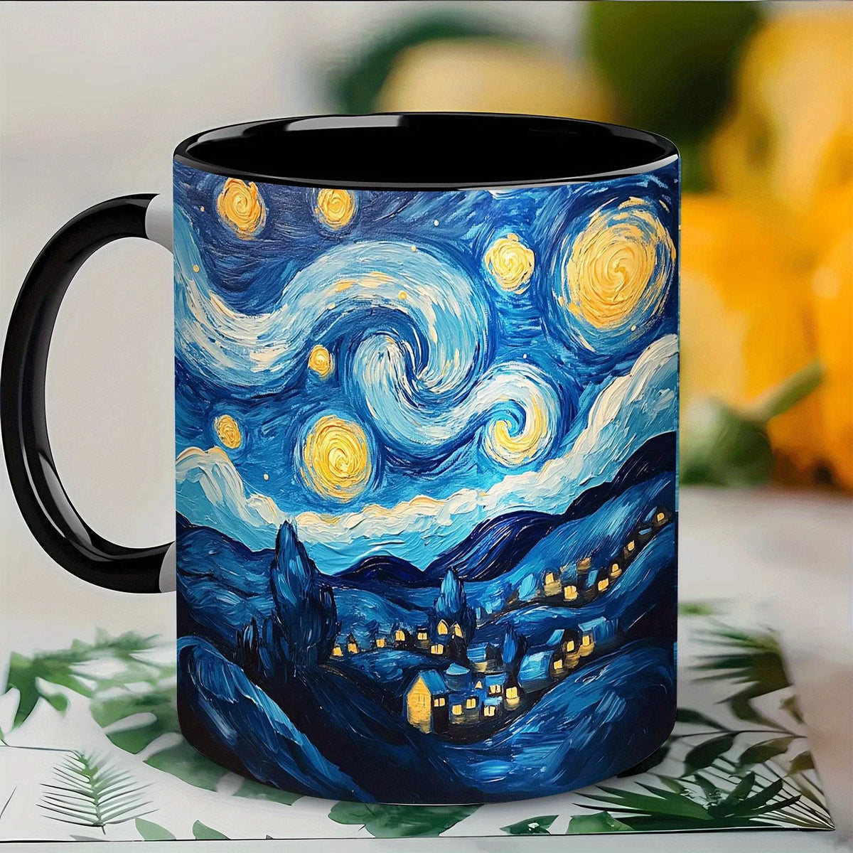 Van Gogh Starry Night Design 11oz Ceramic Cup - Vivid Art Coffee Teacup, Durable Gifts for Easter, Valentine's Day coffee mug