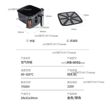 Large-Capacity Air Fryer Home Use Smart New Touchscreen Electric Fryer French Fry Maker Electric Oven