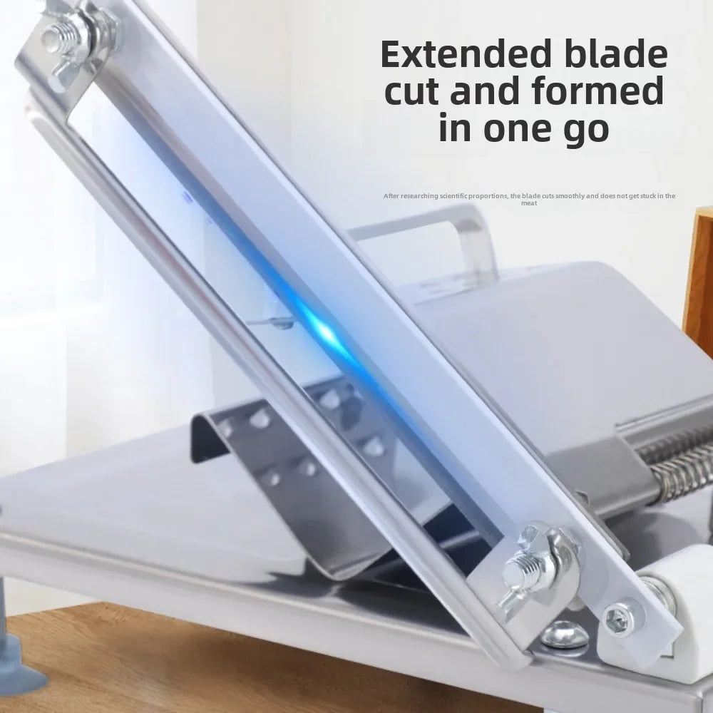 Multi-Functional Manual Meat Slicer - Stainless Steel Home & Commercial Slicing Machine for Lamb, Beef & Frozen Meat Cuts