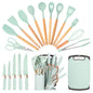 19Pcs Professional Kitchen Knife Set with Silicone Cooking Utensils & CuttingBoard, High Carbon Stainless Steel Chef Knives.