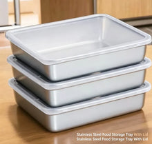 3 Pack Stackable Stainless Steel Food Containers Leakproof Clear Lid Storage Boxes Meal Prep Box for Home Camping