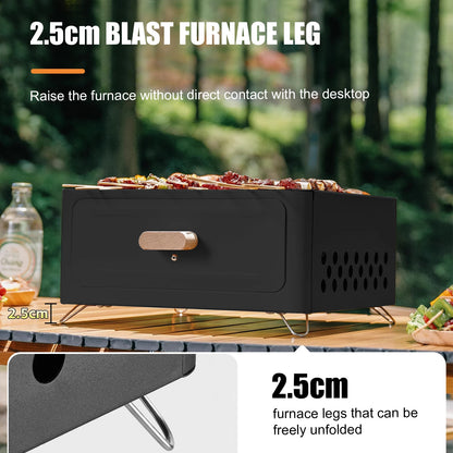 WESTTUNE Outdoor Charcoal Barbecue Grill Non-stick Barbecue Rack Heating Brazier Portable Household Grill Stove for Camping BBQ