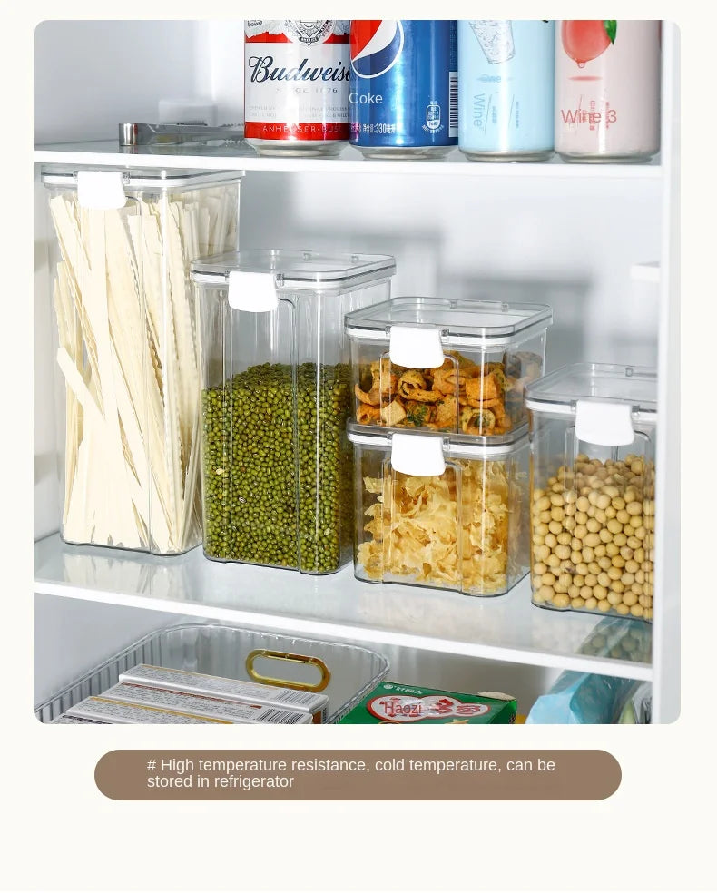 1-5PCS Sealed Jars Large Capacity Waterproof Transparent Scene Kitchen Candy Dried Grain Storage With Lid Fridge Storage Tank
