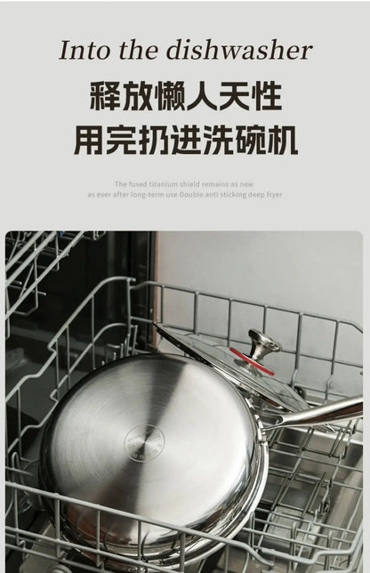 Titanium Pan Non-stick Frying Pan Household Wok Steak Frying Pan Induction Cooker Gas Stove Special  Wok Frying