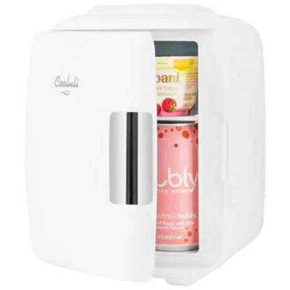 Mini Fridge for Bedroom - Car, Office Desk and Dorm Room - Portabe/6 Can Eectric Pug In Cooer and Warmer for Food, Drinks, Skin