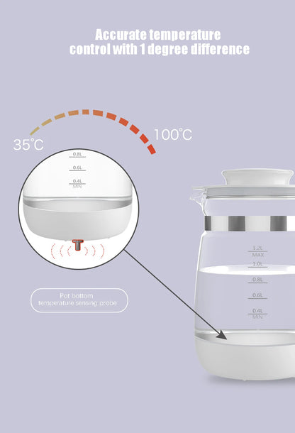 1.2L Electric Water Kettle Infant Thermostatic Milk Regulator Baby Kettle Keep Warm 24 Hours Smart Insulation Pot Milk Warmer