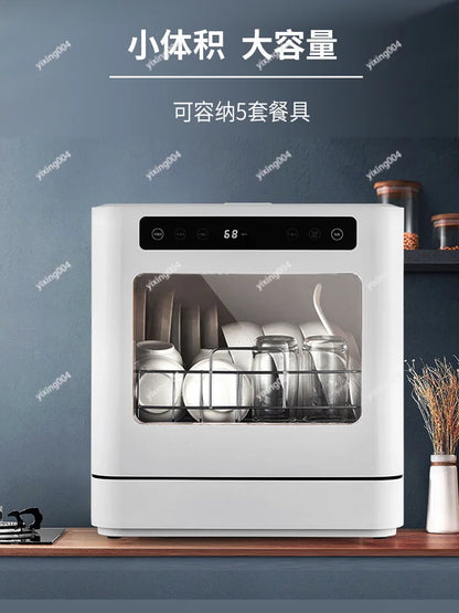 Portable Countertop Dishwasher No Installation Smart High Temp Drying Household Washer