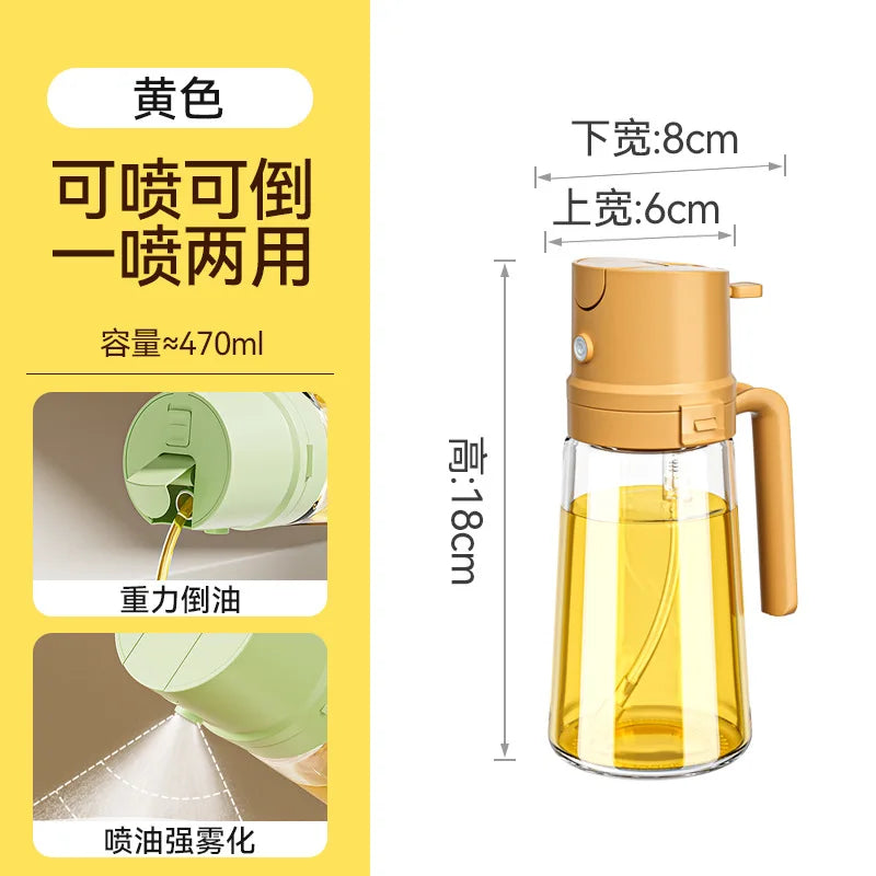 2 in 1 Oil Dispenser and Oil Sprayer Bottle Spray and Pour Olive Oils Sprayer Mister Cooking Olive Dispensers Bottle for Kitchen