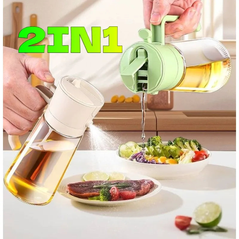 2 in 1 Oil Dispenser and Oil Sprayer Bottle Spray and Pour Olive Oils Sprayer Mister Cooking Olive Dispensers Bottle for Kitchen