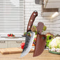 WXCOO Multifunctional Hand Forged Butcher Knife Kitchen Knife Durable Blade for BBQ Meat Cutting Boning Knife Wooden Handle