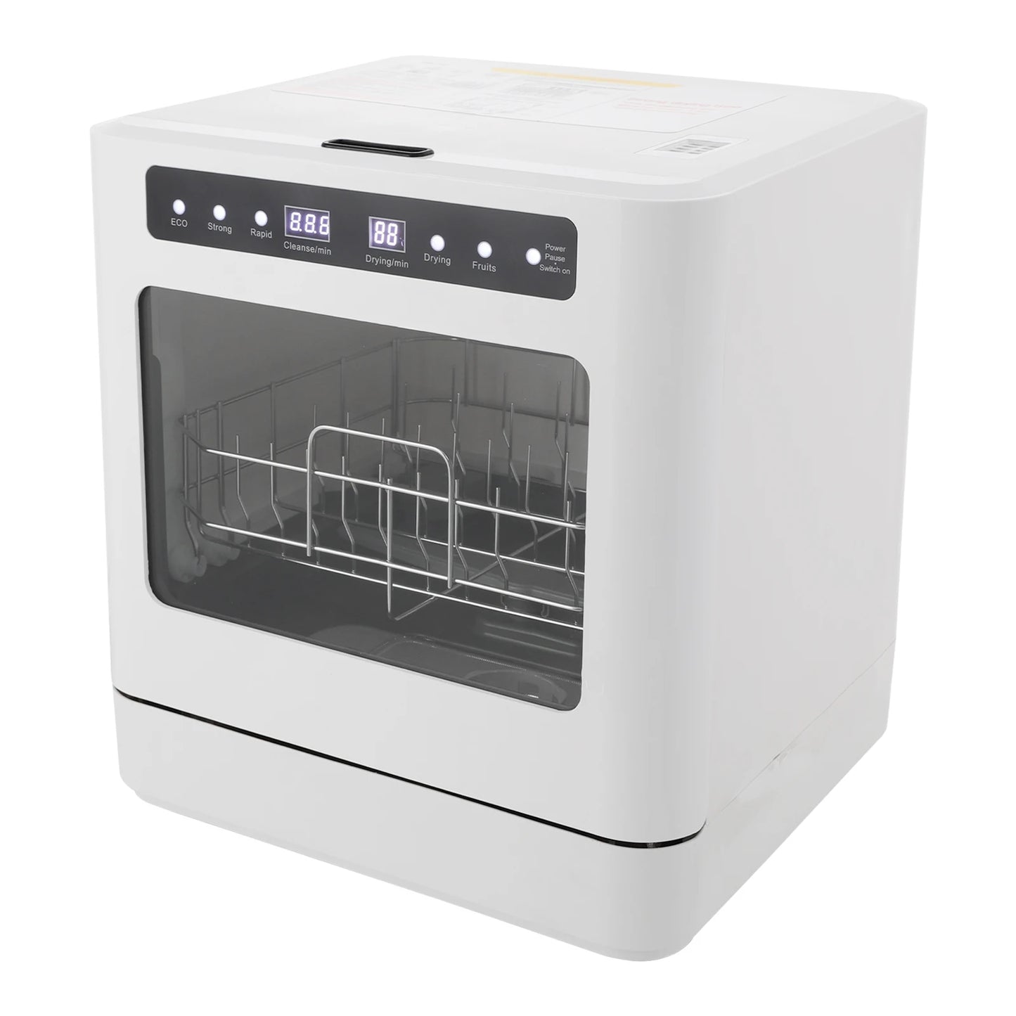 Portable Mini Countertop Dishwasher 39*43*46cm/15.35*16.92*18.11in- US Standard Household Energy-Saving Efficient with LED Display Bowl Rack Chopsticks Rack