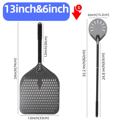 6&12 13 14  Inch Aluminum Pizza Peel Bread Paddle Pizza Oven Turning Peel Hard  Anodized Pizza  Baking Kitchen Tool Spatula